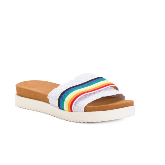 Bernie Mev. White Rainbow New York Comfort Slide Sandals Women’s EU Size 39 - Picture 2 of 11